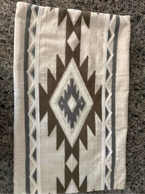 Two Southwestern Diamond Pattern Pillow Sham - Neutral Tones